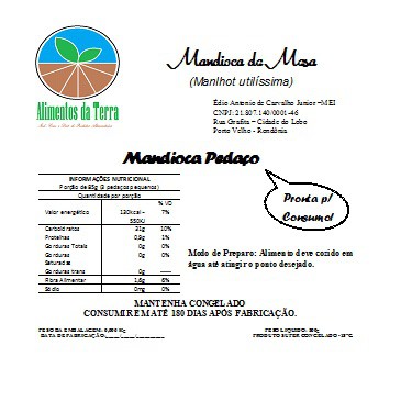 MANDIOCA PEDAÇO 500G